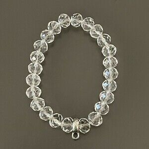 Volpino Clear Glass Beads Beaded Women's Fashion Stretch Bracelet NWOT